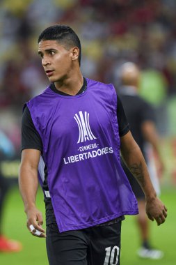 Rio, Brezilya - Temmuz 06, 2022: Daniel Catano Flamengo (BRA) ile Tolima (ARG) arasındaki maçta Libertadores Kupası 2022, grup turu, Maracana Stadyumu