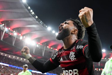 Rio, Brezilya - 13 Temmuz 2022: Gabriel Barbosa (Gabigol), Flamengo ile Atletico-MG arasındaki maçta Maracana Stadyumu 'nda oynanan Brezilya Kupası çeyrek final karşılaşmasında