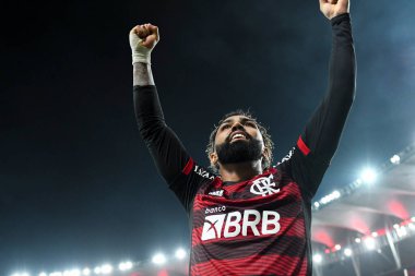 Rio, Brezilya - 13 Temmuz 2022: Gabriel Barbosa (Gabigol), Flamengo ile Atletico-MG arasındaki maçta Maracana Stadyumu 'nda oynanan Brezilya Kupası çeyrek final karşılaşmasında