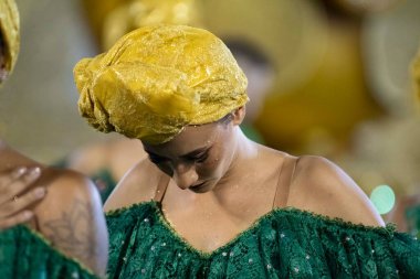 Rio, Brezilya - 22 Nisan 2022: Rio Karnavalı 'nda Samba Okulu Imperatriz, Marques de Sapucai Sambadrome' da düzenlendi.