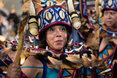 Rio, Brezilya - 22 Nisan 2022: Rio Karnavalı 'nda Samba Okulu Portela, Marques de Sapucai Sambadrome' da düzenlendi.