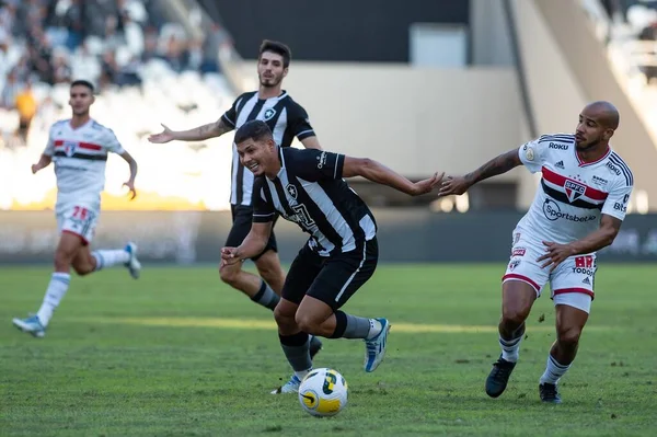Rio, Brazil - June 16, 2022: Patrick  and Patrick de Paulaplayer in match between Botafogo vs Sao Paulo by 12th round of Brazilian Championship in Nilton Santos Stadium