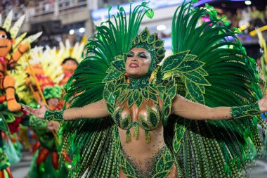 Rio, Brezilya - 22 Nisan 2022: Rio Karnavalı 'nda Samba Okul Unidos da Tijuca, Marques de Sapucai Sambadrome