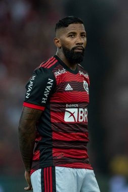 Rio, Brezilya - 27 Temmuz 2022: Maracana Stadyumu 'nda oynanan Brezilya Kupası çeyrek final karşılaşmasında Flamengo ile Athletico-PR arasındaki maçta Rodnei oyuncusu