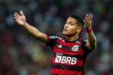 Rio, Brazil - January 20, 2022: Joao Gomes in match between Fluminense and Flamengo by the Carioca Championship in Maracana Stadium