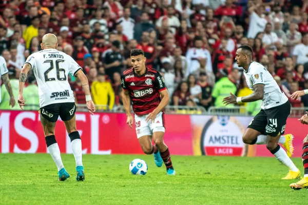 Rio, Brazil - august 9, 2022: Victor Hugo player in match between Flamengo (BRA) vs Corinthians (BRA) by Libertadores Cup 2022, by quarterfinals, in Maracana Stadium