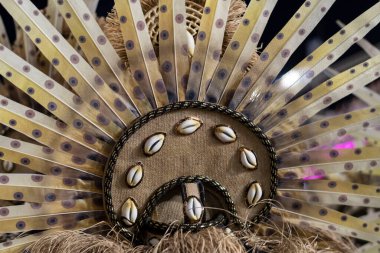 Rio, Brezilya - 22 Nisan 2022: Rio Karnavalı 'nda Samba Okulu Portela, Marques de Sapucai Sambadrome' da düzenlendi.