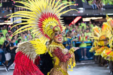 Rio, Brezilya - 22 Nisan 2022: Rio Karnavalı 'nda Samba Okul Unidos da Tijuca, Marques de Sapucai Sambadrome