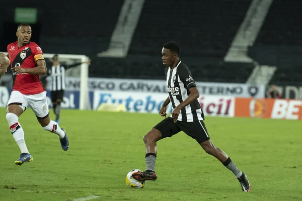 Rio, Brazil - august 13, 2022: Jeffinho player in match between Botafogo vs Atletico-GO 22th round Brazilian Championship, A serie, in Nilton Santos Stadium