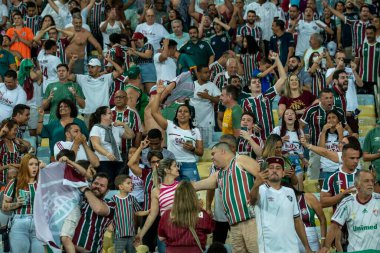 Rio, Brazil - august 17, 2022: Fans in match between Fluminense vs Fortaleza by quarter finals round of Brazilian Cup in Maracana Stadium