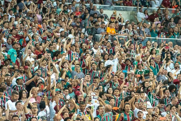 Rio Brazil August 2022 Fans Match Fluminense Fortaleza Quarter Finals — Stock Photo, Image