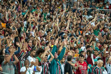 Rio, Brazil - august 24, 2022: fans during match between Fluminense vs Corinthians by semi finals round of Brazilian Cup in Maracana Stadium