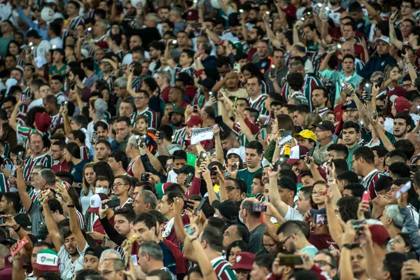 Rio, Brazil - august 24, 2022: fans in match between Fluminense vs Corinthians by semi finals round of Brazilian Cup in Maracana Stadium