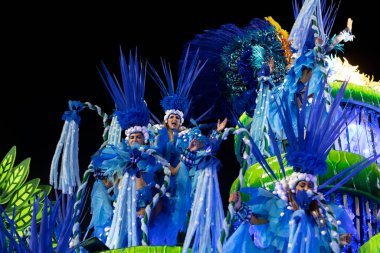 Rio, Brezilya - 22 Nisan 2022: Rio Karnavalı 'nda Samba Okul Unidos da Tijuca, Marques de Sapucai Sambadrome