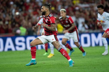 Rio, Brezilya - 01 Ekim 2022 - Gabriel Barbosa Gabigol, Maracana Stadyumu 'nda oynanan 29 rauntluk Brezilya Şampiyonası' nda Flamengo ile Bragantino arasındaki maçta