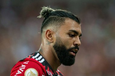 Rio, Brezilya - 01 Ekim 2022 - Gabriel Barbosa Gabigol, Maracana Stadyumu 'nda oynanan 29 rauntluk Brezilya Şampiyonası' nda Flamengo ile Bragantino arasındaki maçta