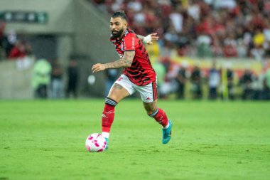 Rio, Brezilya - 01 Ekim 2022 - Gabriel Barbosa Gabigol, Maracana Stadyumu 'nda oynanan 29 rauntluk Brezilya Şampiyonası' nda Flamengo ile Bragantino arasındaki maçta