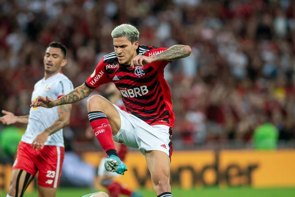 Rio Brasil Outubro 2022 Jogador Pedro Jogo Entre Flamengo Bragantino — Fotografia de Stock