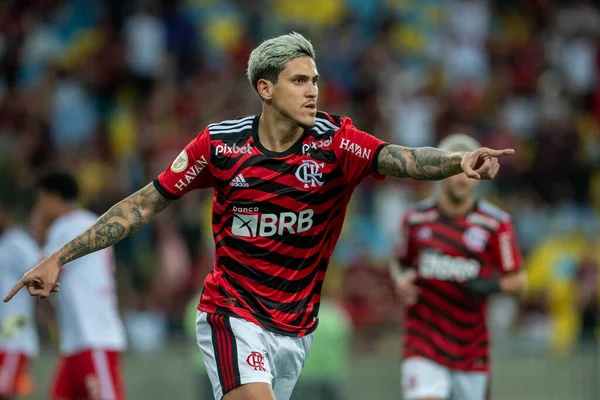 Rio Brasil Octubre 2022 Pedro Jugador Partido Entre Flamengo Bragantino — Foto de Stock