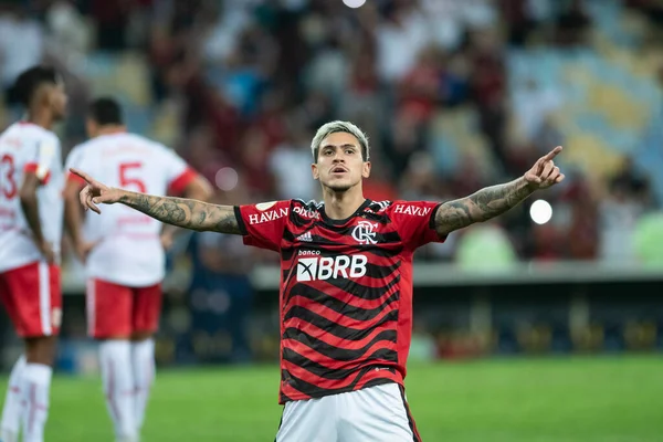 Rio Brasil Outubro 2022 Jogador Pedro Jogo Entre Flamengo Bragantino — Fotografia de Stock