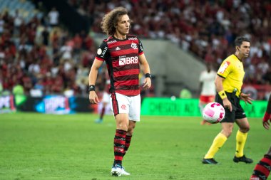 Rio, Brezilya - Ekim 05, 2022 - David Luiz, Maracana Stadyumu 'nda düzenlenen Brezilya Şampiyonası' nda Flamengo ve Internacional arasındaki maçta