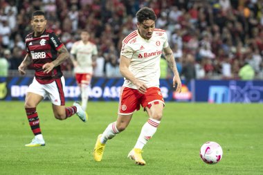 Rio, Brezilya - Ekim 05, 2022 - Mauricio, Maracana Stadyumu 'nda düzenlenen Brezilya Şampiyonası' nda Flamengo ve Internacional arasındaki maçta