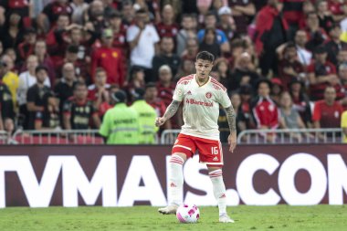 Rio, Brezilya - Ekim 05, 2022 - Maracana Stadyumu 'nda oynanan Brezilya Şampiyonası' nda Flamengo - Internacional maçında Fabricio Bustos oyuncusu