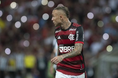 Rio, Brezilya - 15 Ekim 2022 - Everton Cebolinha, Flamengo ve Atletico MG arasında oynanan maçta Brezilya Şampiyonası 32 rauntluk serisi Maracana Stadyumu 'nda oynanacak.