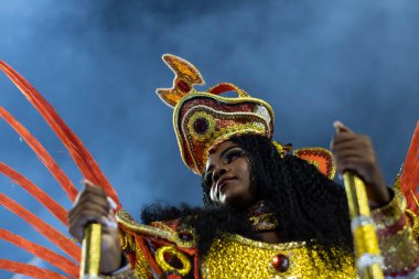 Rio, Brezilya - 22 Nisan 2022: Rio Karnavalı 'nda Samba Okulu Tuiuti, Marques de Sapucai Sambadrome' da düzenlendi