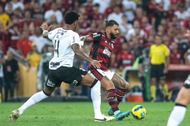 Rio, Brezilya - 19 Ekim 2022: Gabriel Barbosa (Gabigol) Maracana Stadyumu 'nda oynanan Brezilya Kupası final maçında Flamengo ile Corinthians arasındaki maçta