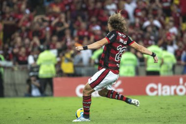 Rio, Brezilya - 19 Ekim 2022: Maracana Stadyumu 'nda oynanan Brezilya Kupası final maçında Flamengo ve Corinthians arasında oynanan maçta David Luiz oyuncusu