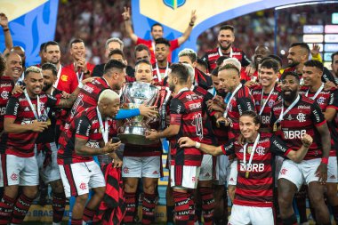 Rio, Brezilya - 19 Ekim 2022: Maracana Stadyumu 'nda oynanan Brezilya Kupası final maçında Flamengo-Corinthians maçı