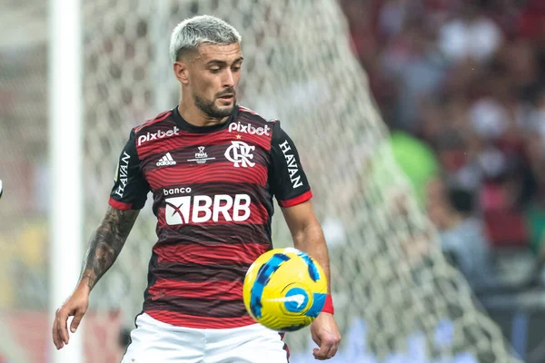 Rio Brasil Outubro 2022 Jogador Arrascaeta Jogo Entre Flamengo Corinthians — Fotografia de Stock
