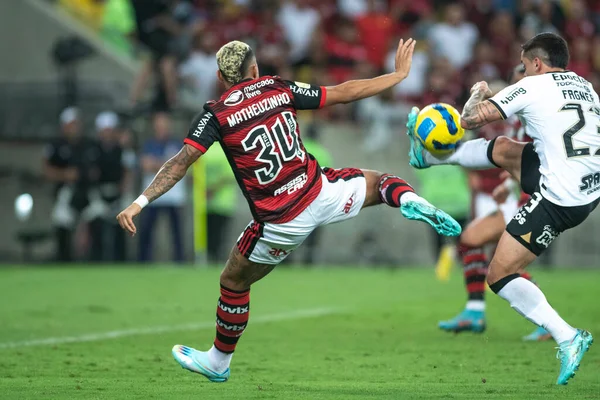 Rio Brasilien Oktober 2022 Matheuzinho Spelare Match Mellan Flamengo Corinthians — Stockfoto