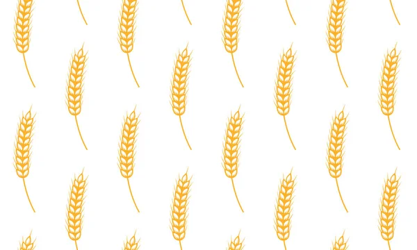 小麦の耳、シームレスなパターン。全粒穀物、自然、パン屋パッケージの有機的背景。小麦のベクトル背景. — ストックベクタ