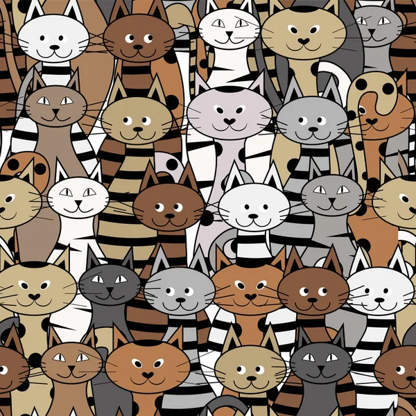 Des chats drôles de dessins animés. Motif vectoriel sans couture. Texture pour tissu, emballage. Illustrations De Stock Libres De Droits