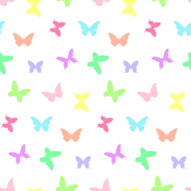 Kelebek desensiz. Renkli kelebeklerle dolu bir arka plan.