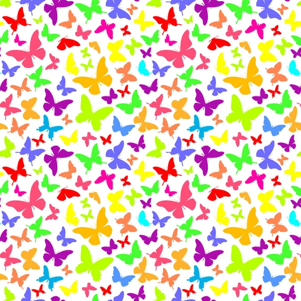 Background with butterflies. Seamless pattern with colorful butterflies. Vector. — Stock Vector