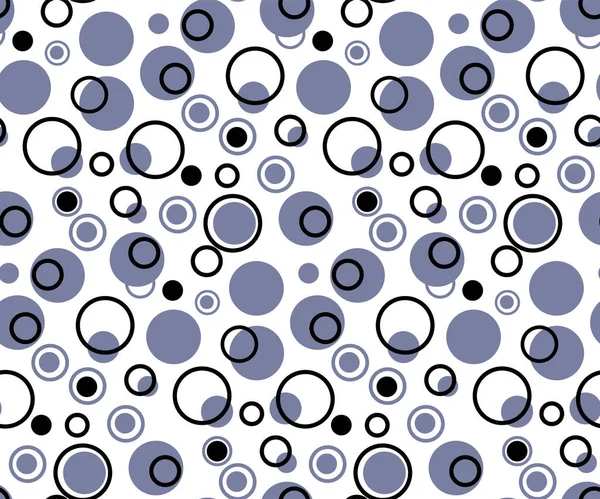 Geometrisches Muster mit blauen Kreisen und Punkten. Nahtloser Hintergrund. Vektorillustration. — Stockvektor
