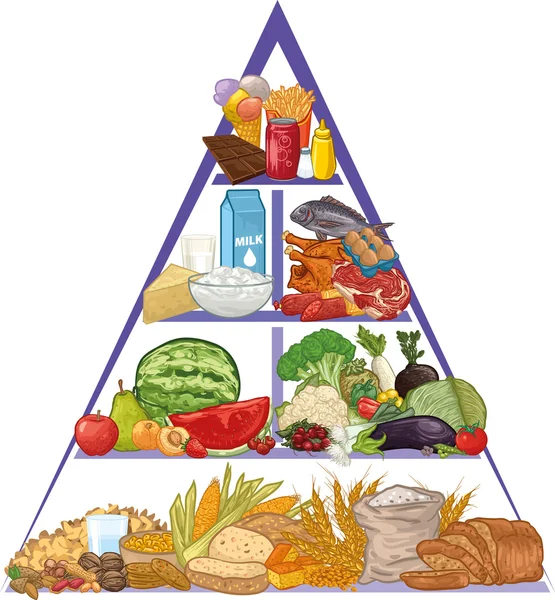 Piramide alimentare — Vettoriale Stock