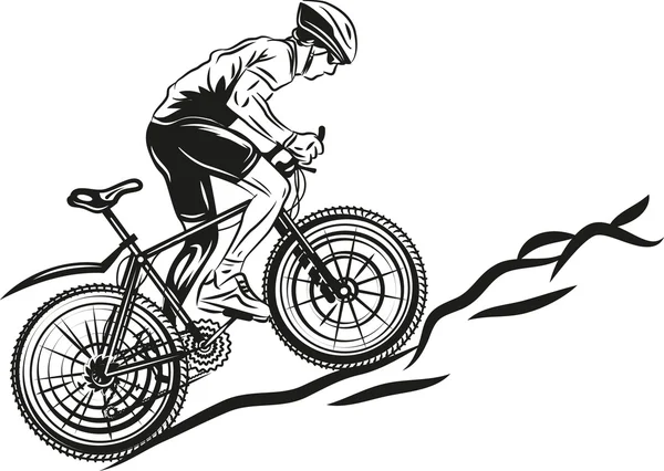 Motociclista Mtb — Vettoriale Stock