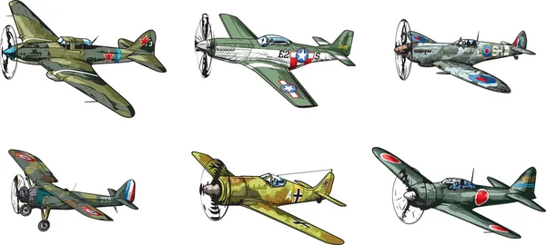 WW2 Aviones — Archivo Imágenes Vectoriales