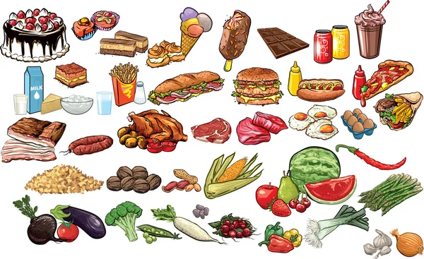 食物及饮品 — 图库矢量图片