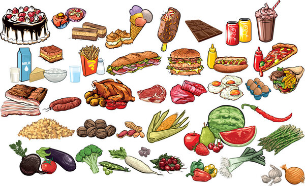 Food and beverages Vector Graphics
