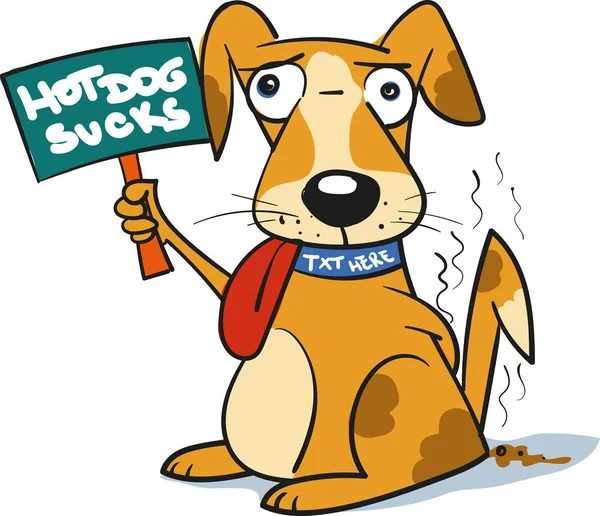 Vector Illustratie Van Een Leuke Grappige Hond Met Banner Hot — Stockvector