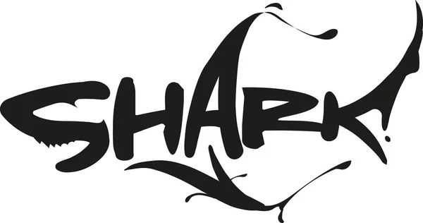 Vector Illustratie Van Eenvoudige Typografie Haai Logo Template Bloedspetters — Stockvector