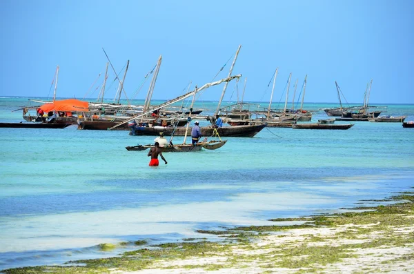 Barcos de pesca, Nungwi, Zanzibar — Fotografia de Stock
