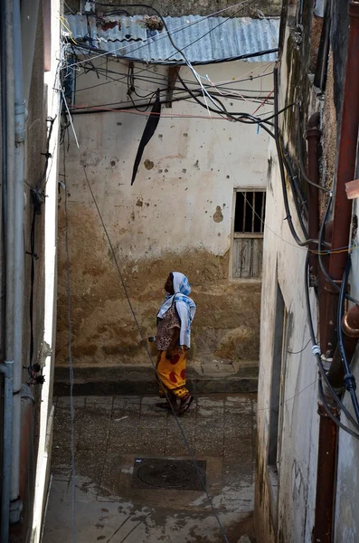 Detail starých uliček, kamenné město zanzibar — Stock fotografie