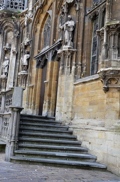 Cathedral stairs, ancient architecture from Gent — Stock Photo, Image