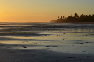 günbatımı üzerinde playa el espino, el salvador